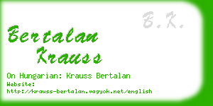 bertalan krauss business card